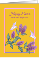 Easter for Mom and Step Dad White Hummingbirds on Lilac Tree card