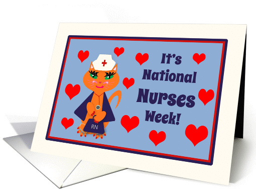 Nurses Week from All Cute Kitty Cat Nurse with Hearts card (1252620)