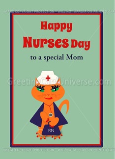 Nurses Day Custom Mother Cute Kitty Cat Nurse