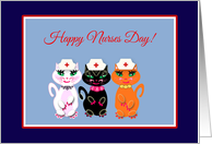 Nurses Day for Group Cute Kitty Cat Nurses in Red, White and Blue card