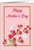 Across the Miles Mothers Day Hummingbirds and Pink Roses card