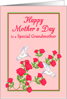 Mother’s Day Grandmother White Hummingbirds and Pink Roses card