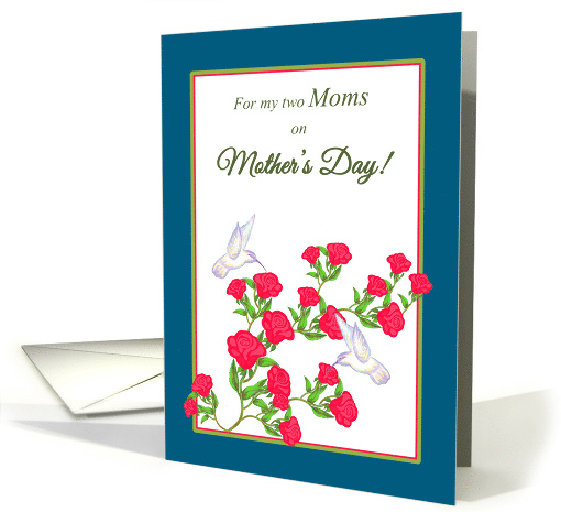 Lesbian Mother's Day Hummingbirds and Pink Roses card (1264592)