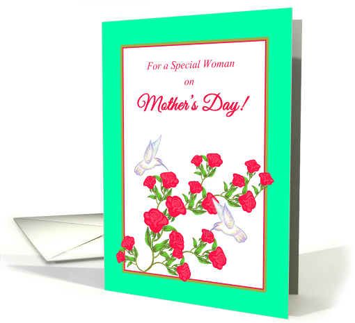 Like a Mom Mother's Day Hummingbirds and Pink Roses card (1264594)