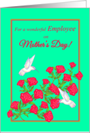 Employee Mother’s Day White Hummingbirds and Pink Roses card