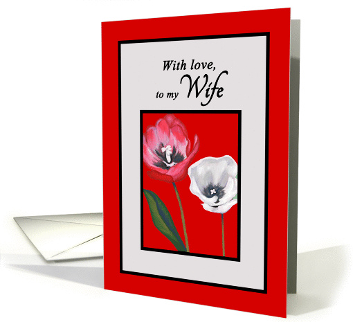 Get Well Cancer Patient For Wife Handpainted Tulips Print card