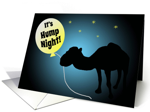 Hump Day Silhouetted Camel Under Starry Night Sky card (1278022)