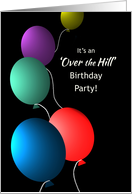 Invitation for 40th Birthday Party Colorful Floating Balloons card