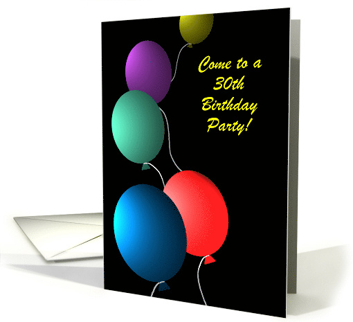 Invitation Birthday Custom Age Colorful Floating Balloons card