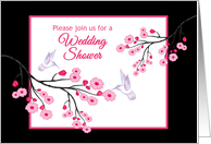 Invitation Bridal Shower Cherry Blossoms Hummingbirds card