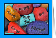 Father’s Day for Step Father Colorful Painted Rocks card