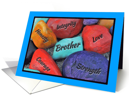 Brother Father's Day Colorful Painted Rocks card (1281570)