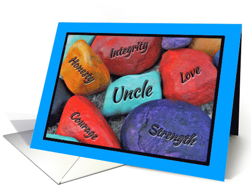 Uncle Father's Day Colorful Painted Rocks card (1281576)