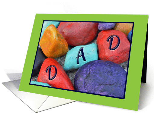 Birthday for Father Colorful Painted Rocks card (1281688)