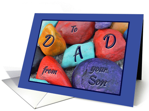 Birthday for Father from Son Colorful Painted Rocks card (1281710)