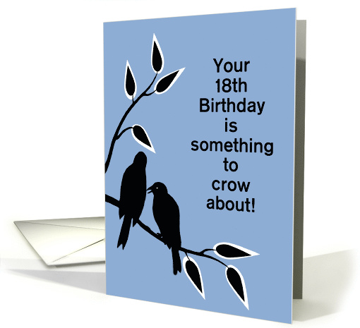 Custom Age Birthday Humor Silhouetted Black Crows in Tree card