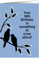 Custom Age Birthday Humor Silhouetted Black Crows in Tree card