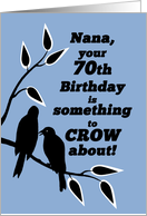 Nana 70th Birthday Humor Silhouetted Black Crows in Tree card