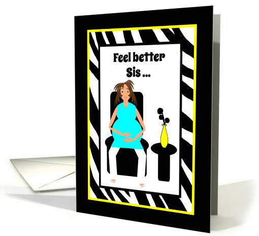 Get Well Feel better Pregnancy Expecting Woman in Chair card (1299666)