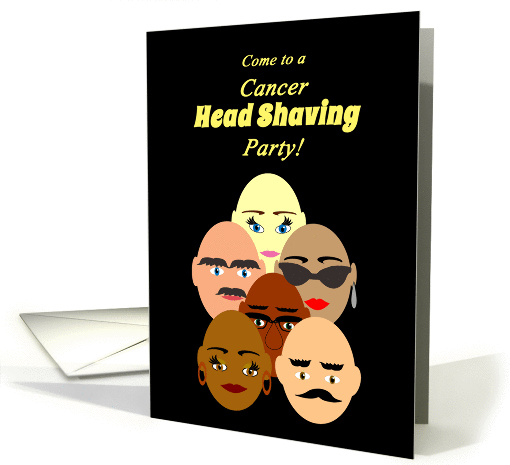 Invitation Cancer Head Shaving Party Bald Headed People card (1302446)