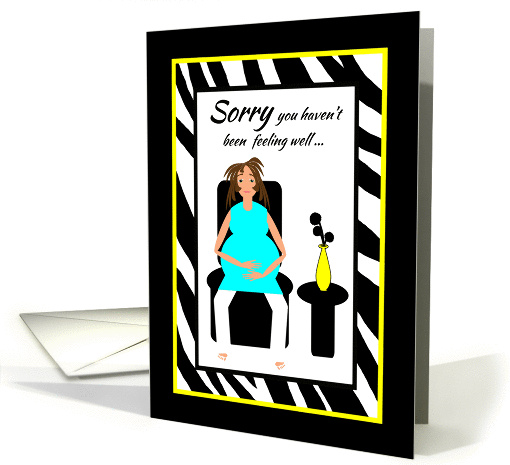 Get Well Feel better Pregnancy Expecting Woman in Chair card (1304010)