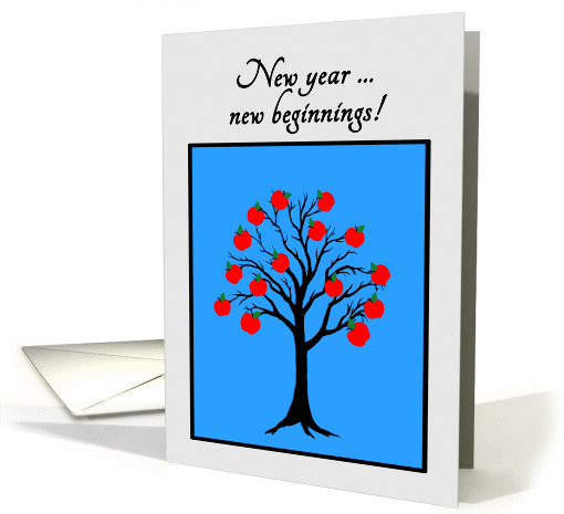 Rosh Hashanah Jewish New Year Apple Tree of Life card (1312594)