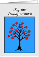Rosh Hashanah Jewish New Year Apple Tree of Life card