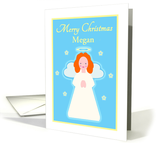 Christmas Personalized Name Sweet Child Angel with Stars card