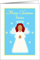 Christmas Personalized Name Sweet Child Angel with Stars card