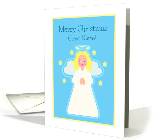 Christmas for Great Niece Sweet Child Angel with Stars card (1322154)