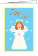 Christmas Joy to the World Sweet Child Angel with Stars card