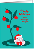 Custom Occupation Christmas White Cat in Santa Hat card