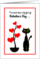 Sweetheart Valentine’s Day Cat with Red Heart Tree card