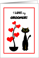 Custom Valentine’s Day Cat with Red Heart Tree card