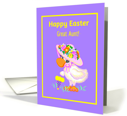 Great Aunt Easter Cute Duck w Bonnet and Parasol card (1361582)