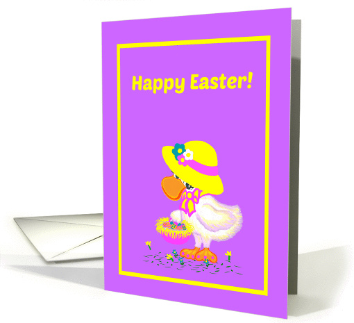 General Easter Cute Duck w Bonnet and Basket card (1361610)