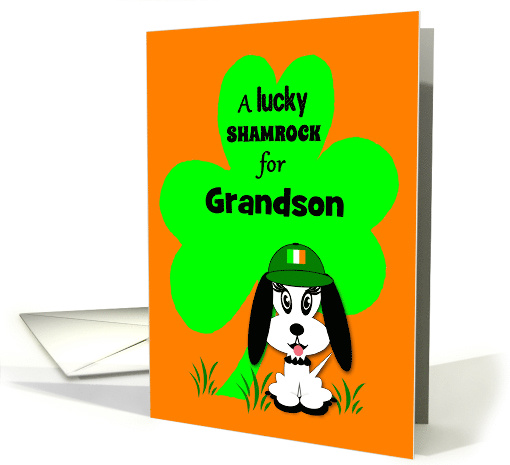 Custom Relationship St.Patrick's Day Puppy with Shamrock card