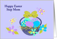 Custom Relationship Easter Basket, Colored eggs,Flowers,Butterflies card