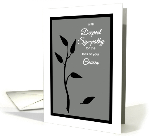 Cousin Sympathy Tree Silhouette w Falling Leaf card (1390610)