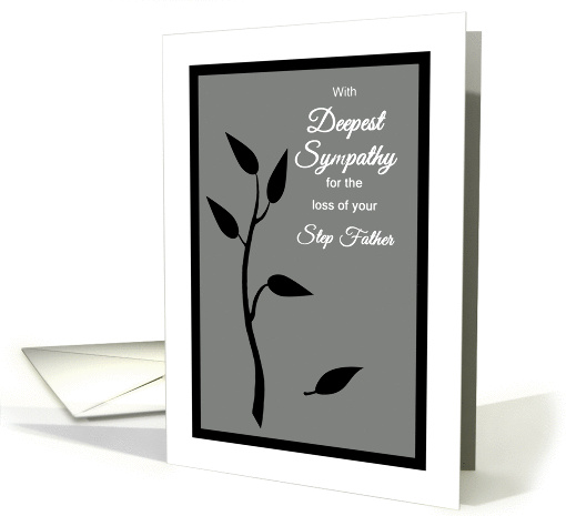 Step Father Sympathy Tree Silhouette w Falling Leaf card (1390764)