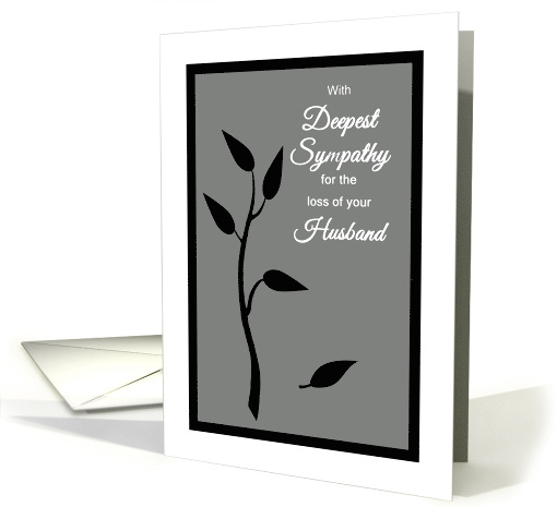 Husband Sympathy Tree Silhouette w Falling Leaf card (1390768)