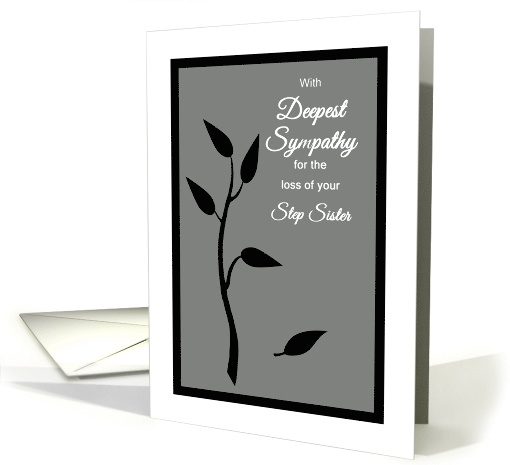 Step Sister Sympathy Tree Silhouette w Falling Leaf card (1391892)