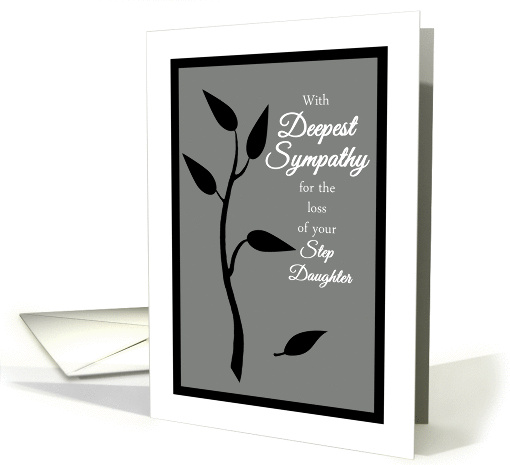 Step Daughter Sympathy Tree Silhouette w Falling Leaf card (1391894)