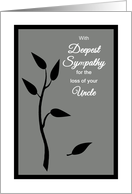 Uncle Sympathy Tree Silhouette w Falling Leaf card