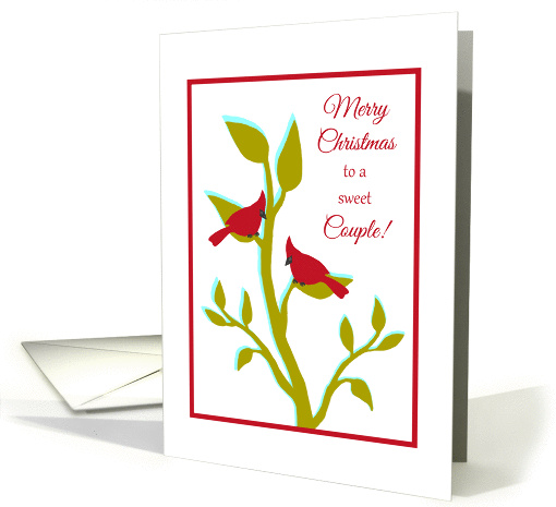 Christmas for Couple Red Cardinals in Tree card (1396250)