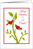 Christmas for Couple Red Cardinals in Tree card