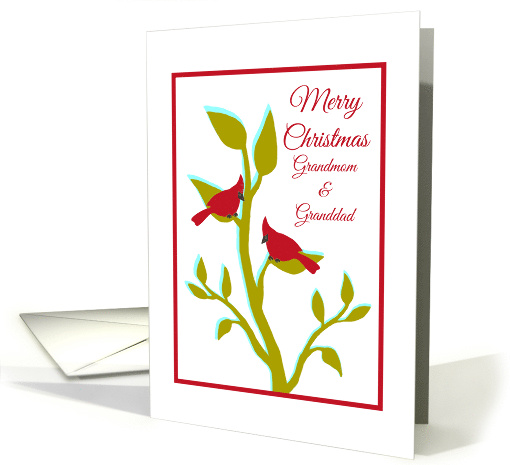 Christmas for Grandad Grandmom Red Cardinals in Tree card (1396514)