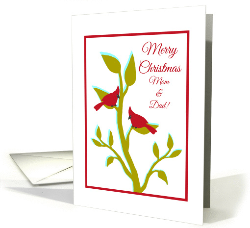 Christmas for Parents Red Cardinals in Tree card (1396516)