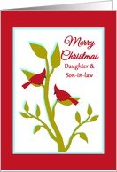 Daughter Husband Christmas Red Cardinals in Tree card