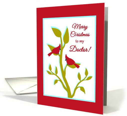 Doctor Christmas Red Cardinals in Tree card (1396788)